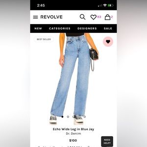 Dr. Denim Echo Wide Jeans in Blue Jay